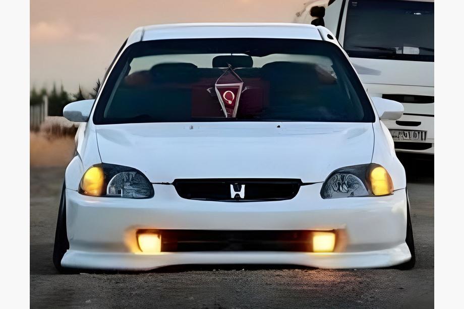 Honda Civic 1995–2001 Frontlip spoiler DPT V-1 (svart högblank) Image