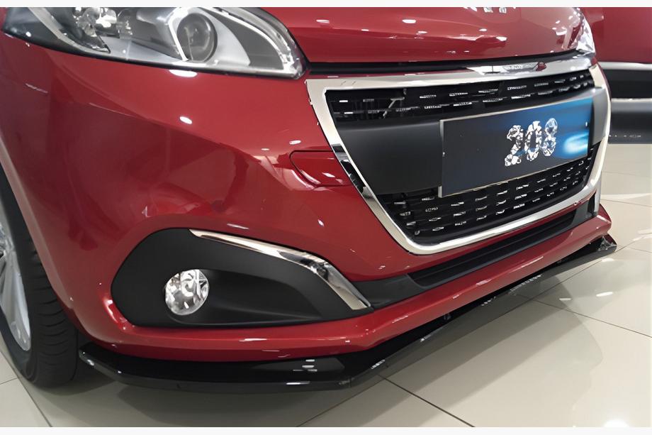 Peugeot 208 2012–2019 DPT främre stötfångarläpp (svart högglans) Image