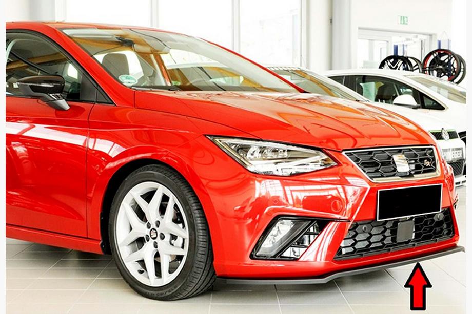 Seat Ibiza 2010–2017 Främre läppspoiler till stötfångare DPT V-4 (blank svart) Image