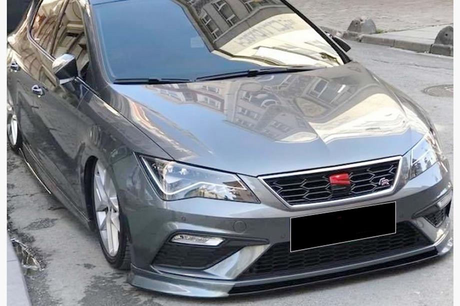 Seat Leon 2013–2020 DPT V-2 frontläppspoiler (2017-2020, svart högglans) Image