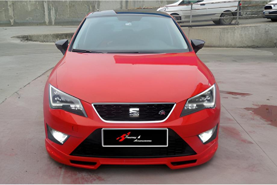 Seat Leon 2013–2020 Frontlip DPT V-4 (2013-2016, svart högglans) Image
