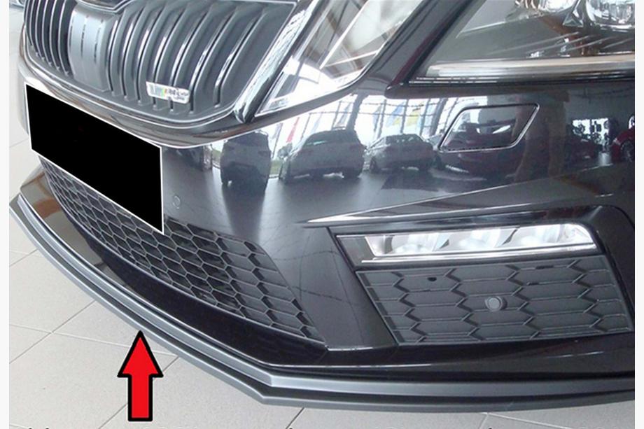 Skoda Octavia III A7 2013–2019 Främre läppspoiler DPT V-2 (2017-2019 RS, svart högglans) Image