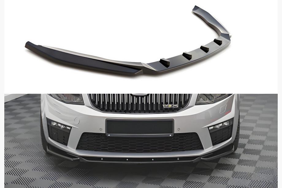 Skoda Octavia III A7 2013–2019 Frontlip DPT V-2 (för RS, 2013-2017, högglans svart) Image