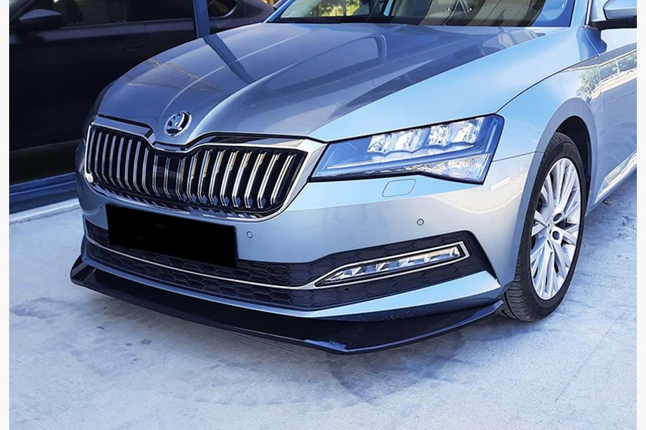 Skoda Superb 2015–2024 Främre läppspoiler till stötfångare DPT V-3 (2015-2020, blanksvart) Image