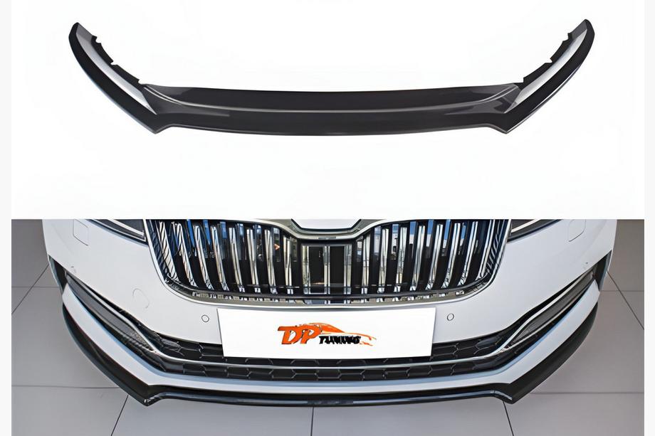 Skoda Superb 2015–2024 Främre läppspoiler DPT V-4 (2021-, blank svart) Image