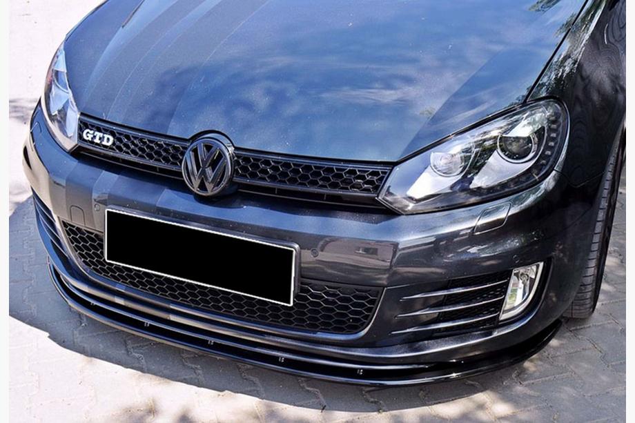 Volkswagen Golf 6 2008–2014 DPT V-2 frontlip (för GTI, svart högglans) Image