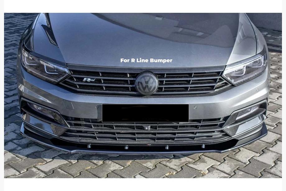 Volkswagen Passat B8 2015–2023 Främre frontläpp DPT V-1 (för R-Line, 2015-2019 EU, blank svart) Image