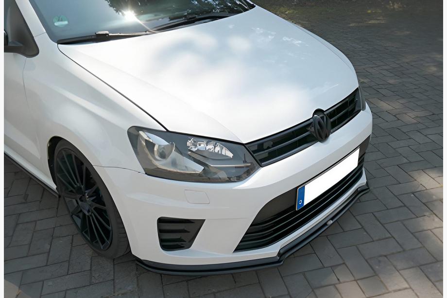 Volkswagen Polo 2010–2017 Frontlip spoiler DPT V-1 (svart högblank) Image