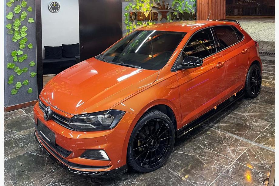 Volkswagen Polo 2017– Frontlip spoiler DPT V-1 (svart högblank) Image