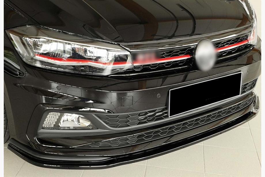 Volkswagen Polo 2017– Främre läppspoiler DPT V-1 (för GTI, blanksvart) Image