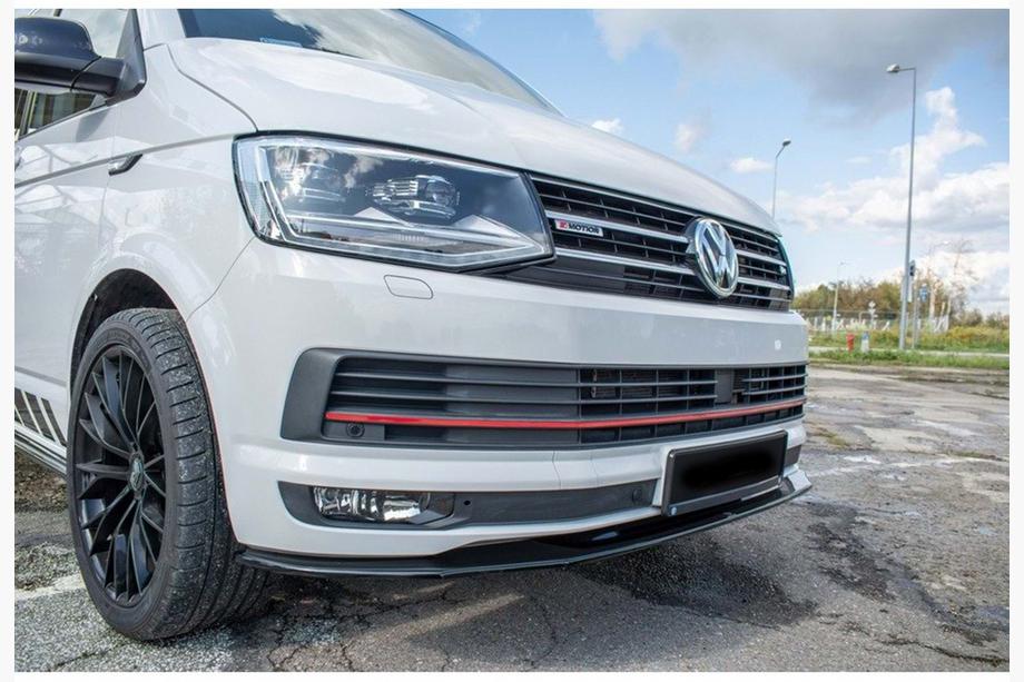 Volkswagen T6 2015–2024 DPT främre stötfångarläpp (svart högglans) Image