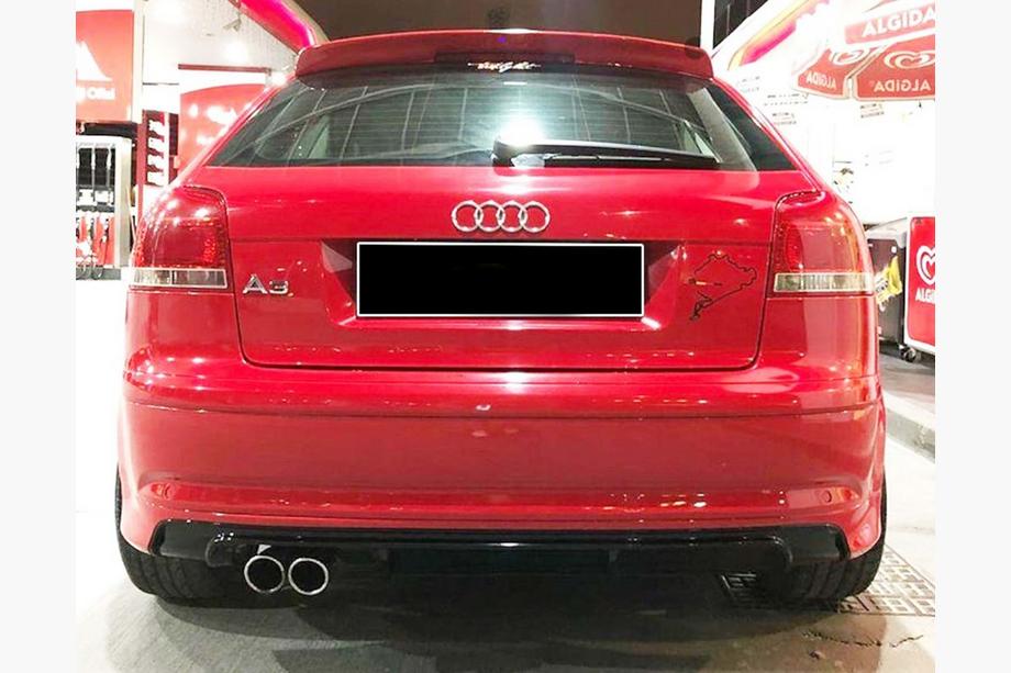 Audi A3 2003–2012 Bakre diffuser DPT (2005-2008, Coupe, blank svart) Image