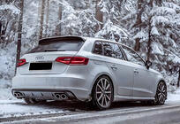 Audi A3 2012–2020 Bakdiffusor DPT V-1 (2012-2016, HB, blanksvart) foto 1