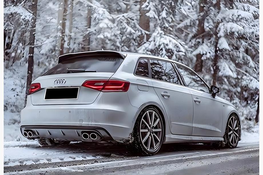 Audi A3 2012–2020 Bakdiffusor DPT V-1 (2012-2016, HB, blanksvart) Image