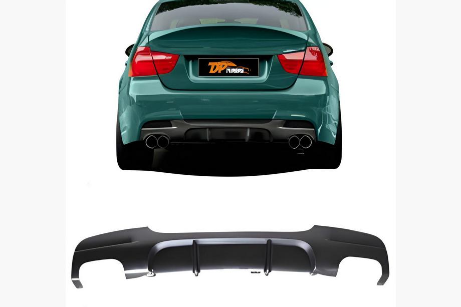 BMW 3-serie E90/E91 2005–2011 Bakre diffuser DPT V-3 (för E90 M-Sport, blanksvart) Image