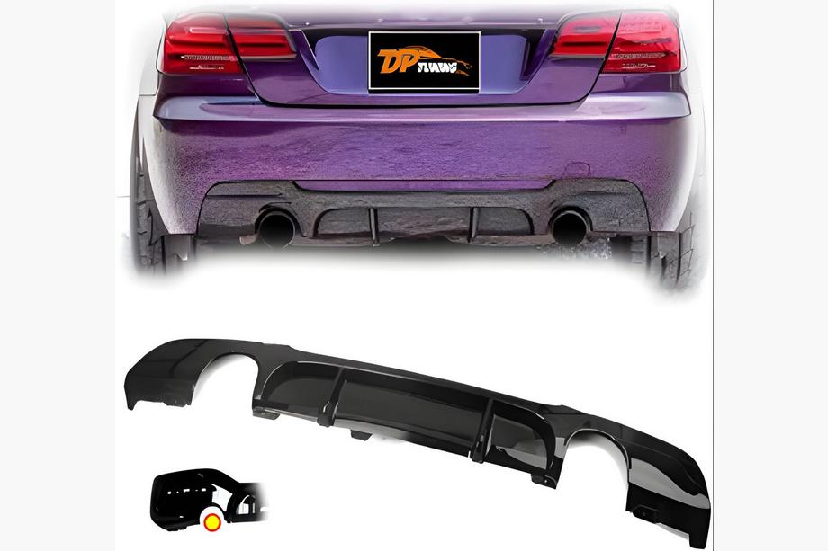 BMW 3-serie E90/E91 2005–2011 Bakre diffuser DPT V-6 (för E90 M-Sport, blanksvart) Image