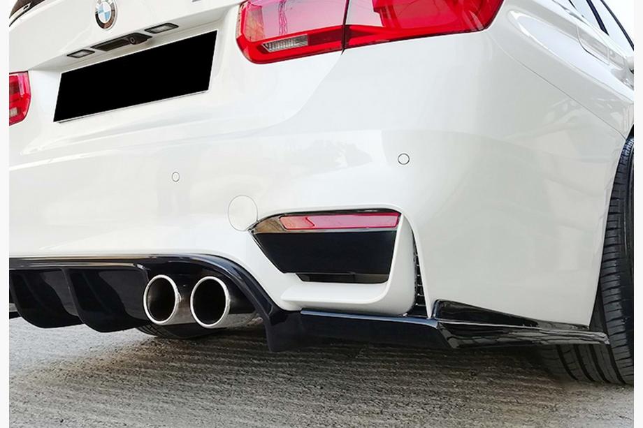 BMW 3-serien F30/F31 2012–2019 Bakre diffusor DPT V-1 (för M3, blanksvart) Foto 6
