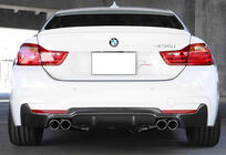 BMW 4-serie F32/F33/F36 2012–2020 Bakre diffuser DPT V-2 (för M-Performans, blanksvart) foto 1