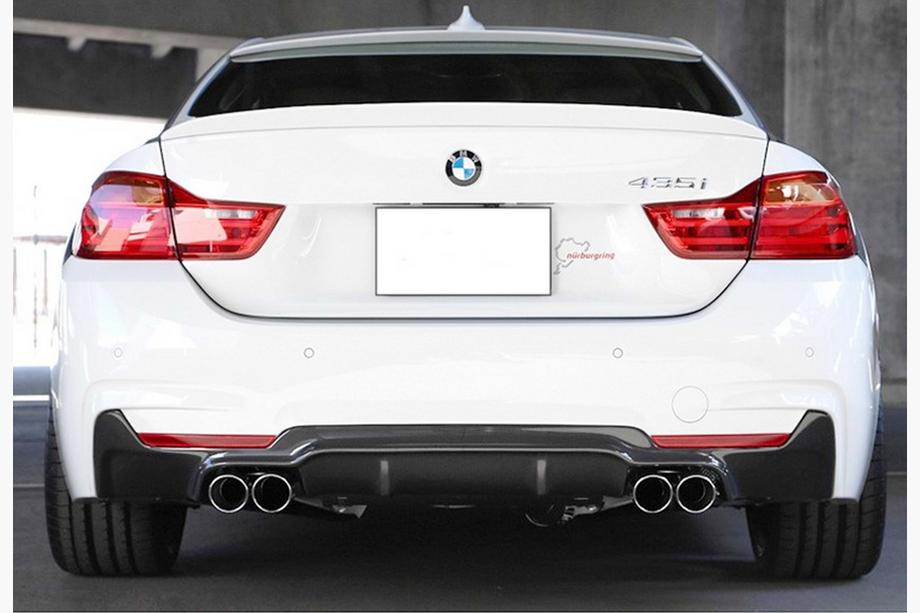 BMW 4-serie F32/F33/F36 2012–2020 Bakre diffuser DPT V-2 (för M-Performans, blanksvart) Image