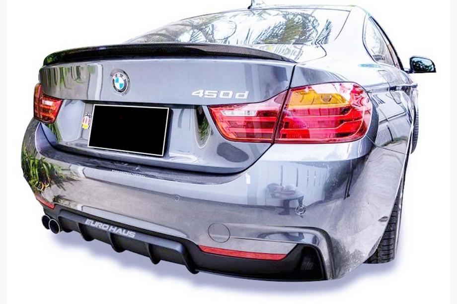 BMW 4-serie F32/F33/F36 2012–2020 Bakre diffuser DPT V-3 (för M-Performans, Coupe, blank svart) Image