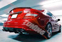 Mercedes C-klass W204 2007–2015 Bakre diffuser DPT (2007-2011, för AMG SD, blank svart) foto 2