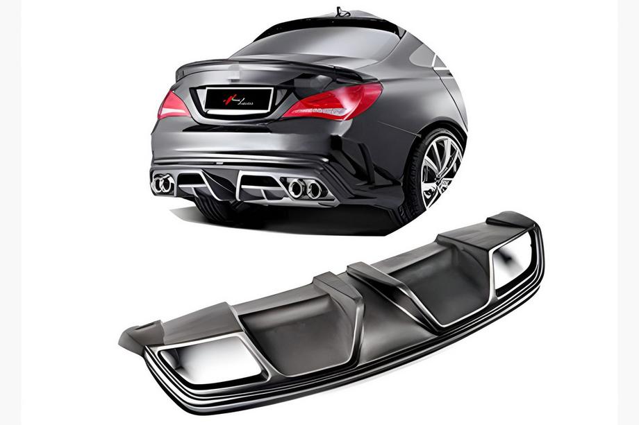 Mercedes CLA C117 2013–2019 Bakre diffusor DPT (svart högglans) Foto 1