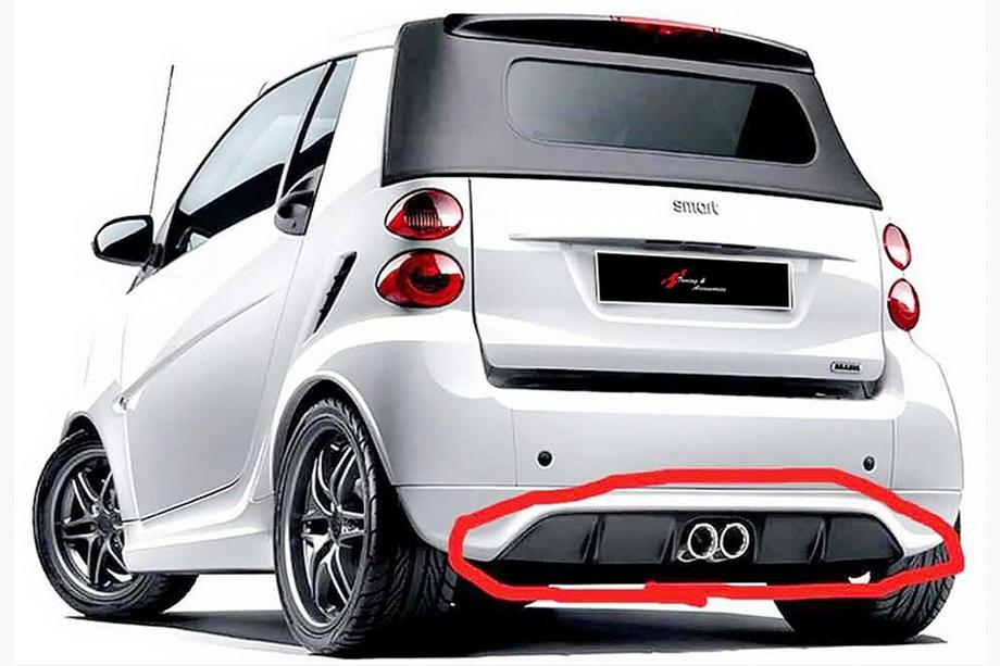 Smart 2014– Bakre diffusor DPT (svart högglans) Image