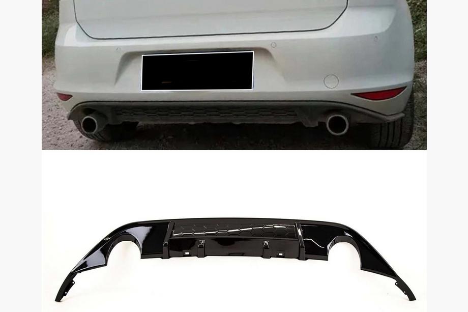 Volkswagen Golf 7/E-Golf 2012–2020 Bakre diffuser DPT V-3 (för GTI, 2012-2017, blanksvart) Image