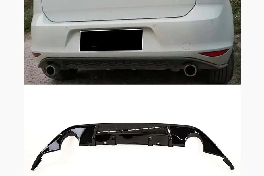Volkswagen Golf 7/E-Golf 2012–2020 Bakre diffuser DPT V-3 (för GTI, 2012-2017, blanksvart) Image