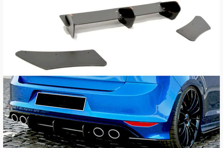 Volkswagen Golf 7/E-Golf 2012–2020 Bakre diffuser DPT V-4 (för R / R-Line, 2012-2019, matt svart) Foto 1