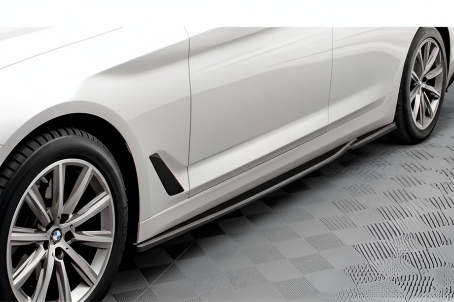 BMW 5-serien G30/G31 2017–2023 DPT V-2 sidoskärtsförlängningar (för M-Sport/M5 sidoskärtar, svart högglans) Foto 1
