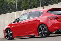 Opel Astra J 2009–2015 Sidokjolar DPT V-2 (svart högglans) foto 2