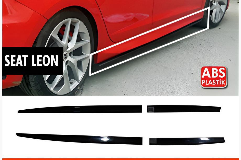 Seat Leon 2013–2020 Sidoskirts DPT V-5 (svart högglans) Image
