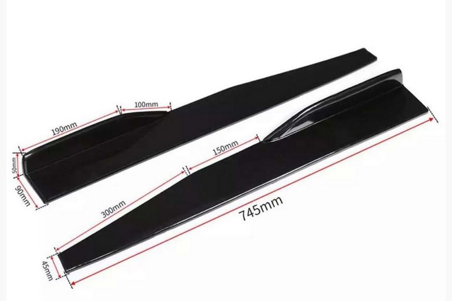 Universella sidokjolslister DPT Aero Black (blank svart) Foto 8