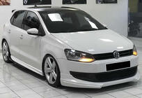 Volkswagen Polo 2010–2017 Sidokjolar DPT V-1 (svart högglans) foto 1