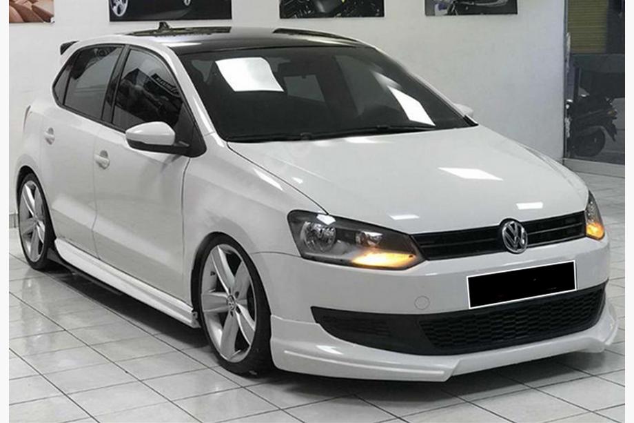 Volkswagen Polo 2010–2017 Sidokjolar DPT V-1 (svart högglans) Image