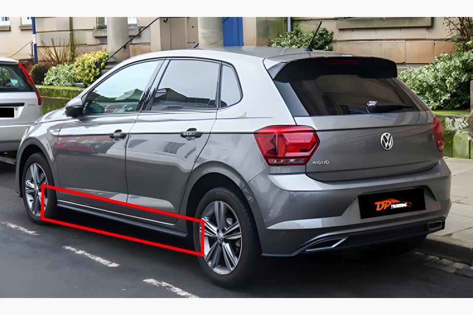 Volkswagen Polo 2017– Sidokjolar DPT V-2 (svart högglans) Image