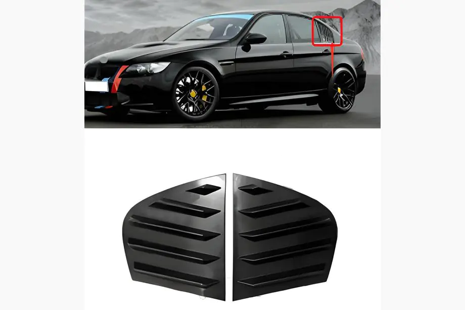 BMW 3-serie E90/E91 2005–2011 Lister för bakrutor DPT (svart högglans, 2 st) Foto 1