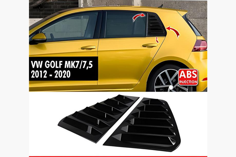 Volkswagen Golf 7/E-Golf 2012–2020 Skyddskåpor för bakre sidorutor DPT V-1 (svart högblank, 2 st) Image