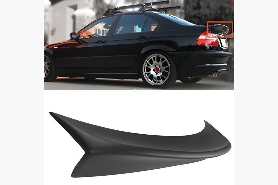 BMW 3-serie E46 1998–2006 CSL-Style V2 spoiler (för SD, blanksvart) Image