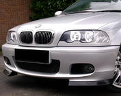 BMW 3-serie E46 1998–2006 Frontspoilerläpp Flap DPT (blank svart) foto 1