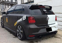 Volkswagen Polo 2010–2017 Spoiler DPT V-3 (HB, blank svart) foto 3