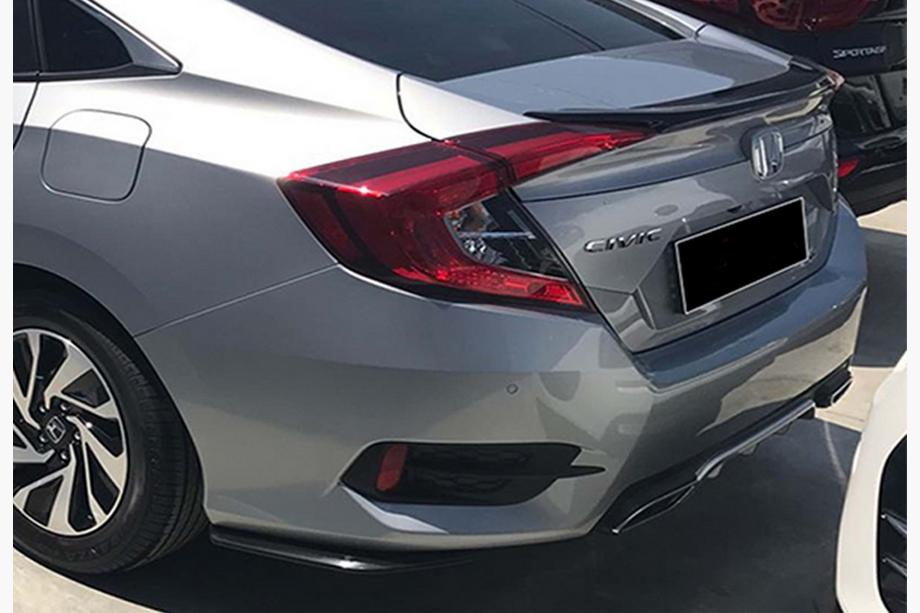 Honda Civic Sedan X 2016–2021 Bakre FLAP-tillägg DPT (blank svart) Image