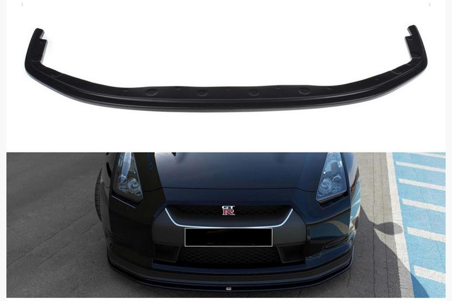 Nissan GT-R 2008–2025 DPT främre stötfångarläpp (svart högglans) Image