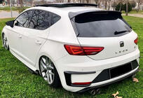 Seat Leon 2013–2020 Canards för bakre stötfångare DPT (2017-2020, 2 st, blank svart) foto 1