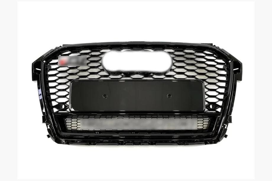 Audi A1 2010–2018 Frontgrill i RS-stil med Quattro-text (2014-2018, svart) Image
