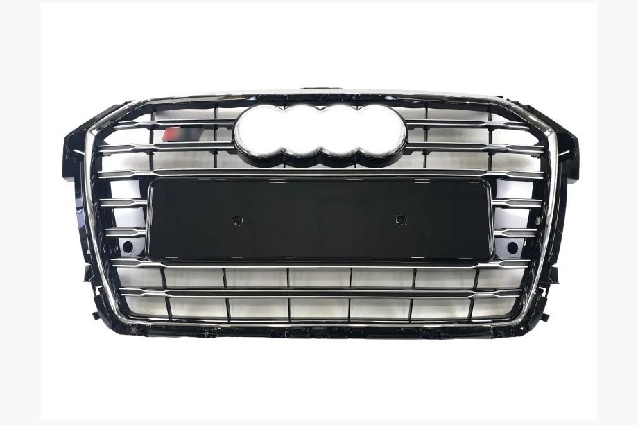 Audi A1 2010–2018 S-style frontgrill (2014-2018, svart med krom) Image