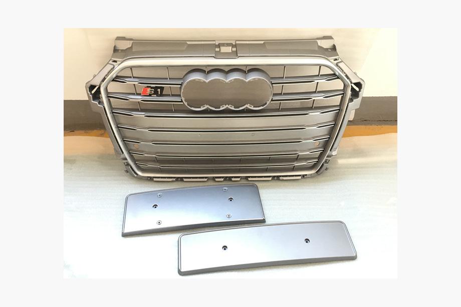 Audi A1 2010–2018 Frontgrill S-style (2014-2018, grå med krom) Image