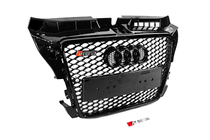 Audi A3 2003–2012 RS-style frontgrill (2008-2012, svart med krom) foto 3