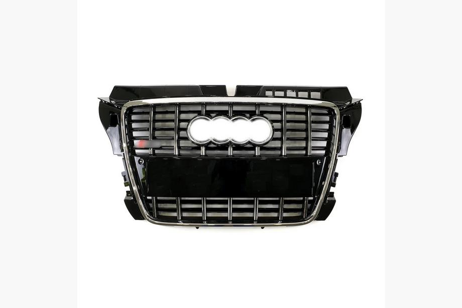 Audi A3 2003–2012 Frontgrill S-style (2008-2012, svart med krom) Image